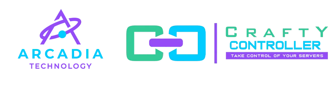 Crafty Controller and Arcadia Techonoly logos